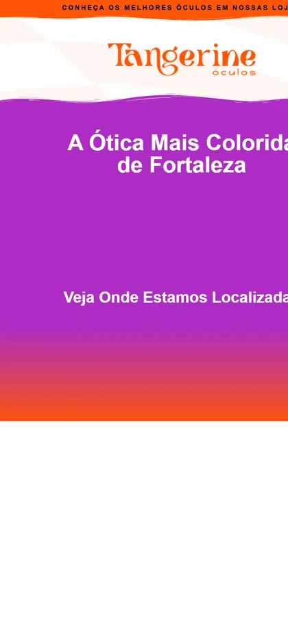O site da Tangerine Óculos na tela de um celular